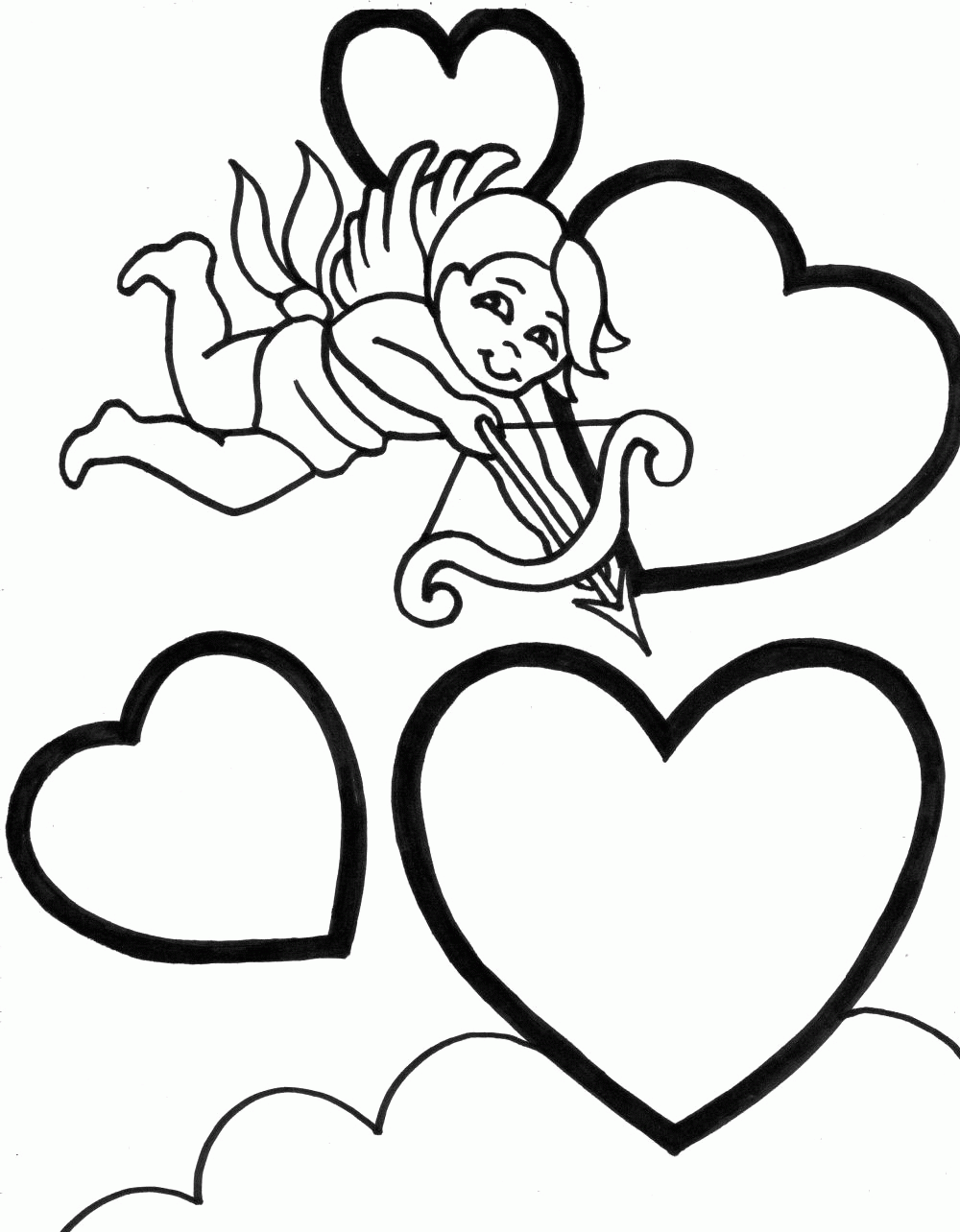 Free Printable Cupid Coloring Pages - Coloring Home