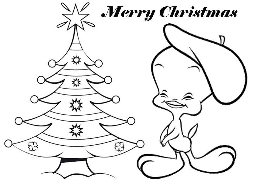 Tweety Bird Christmas Coloring Pages Print - Colorine.net | #12933