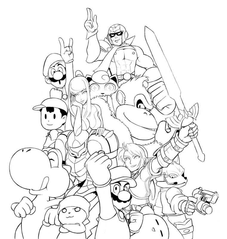 Super Smash Brothers Coloring Pages Free Printable - Coloring Home