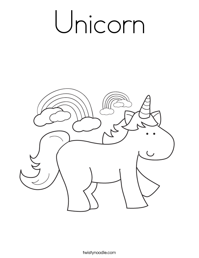 Unicorn Coloring Page - Twisty Noodle