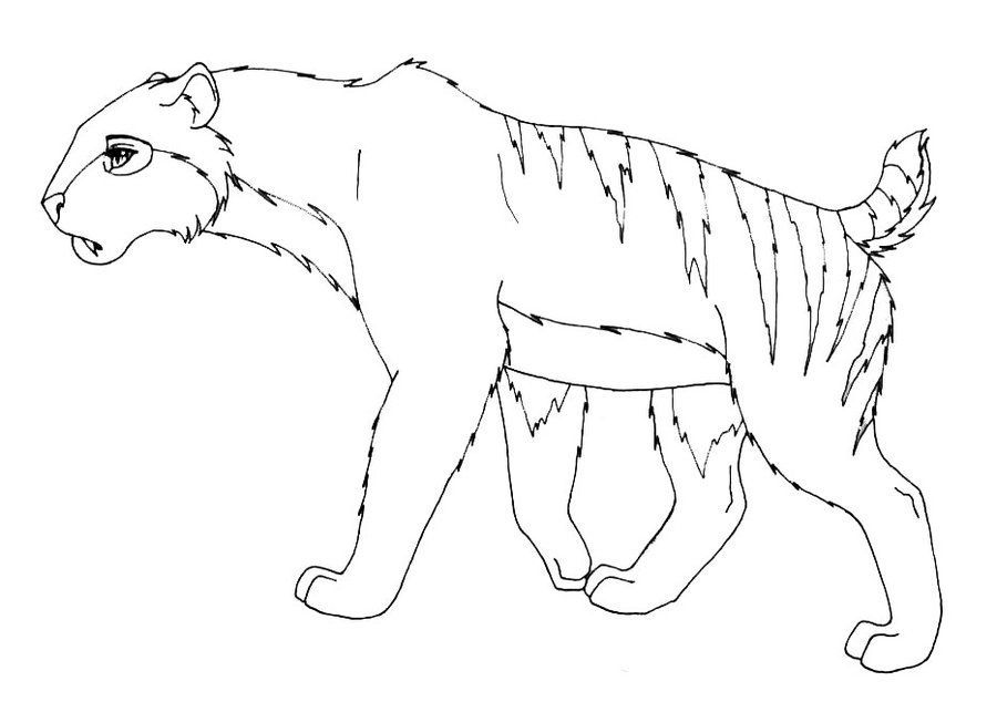Saber Tooth Tiger Coloring Page - Coloring Home