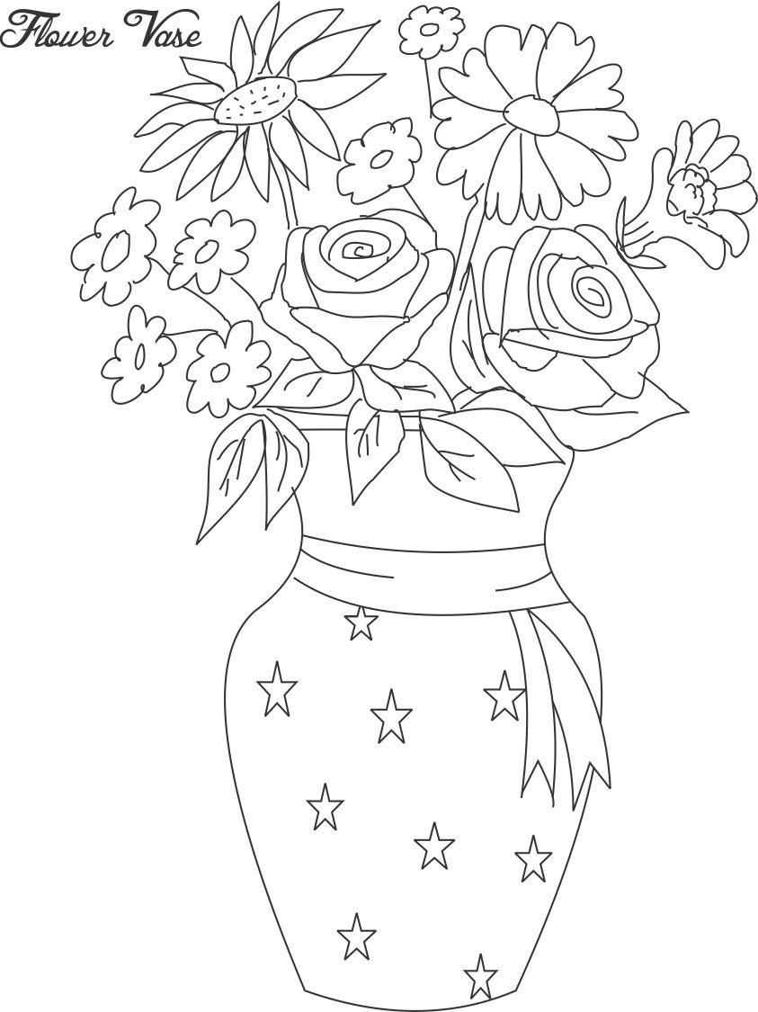 Flowers In Pots, Flower Coloring Pages Of His Flower Pot Coloring ...