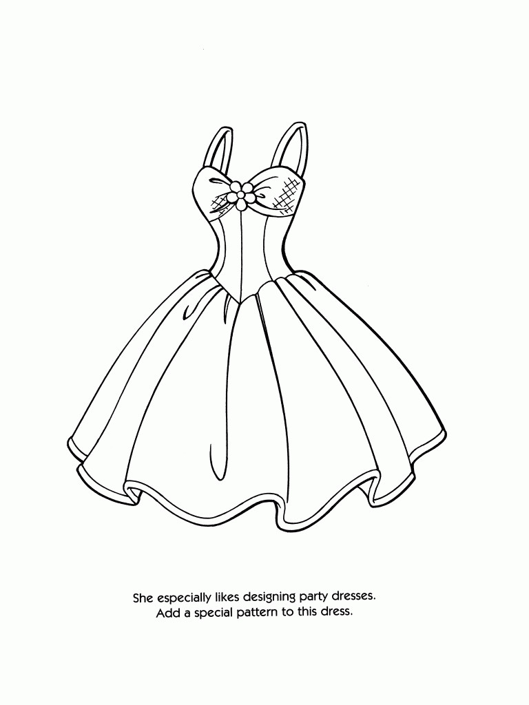 Barbie Coloring Pages Dress - Coloring Pages For All Ages