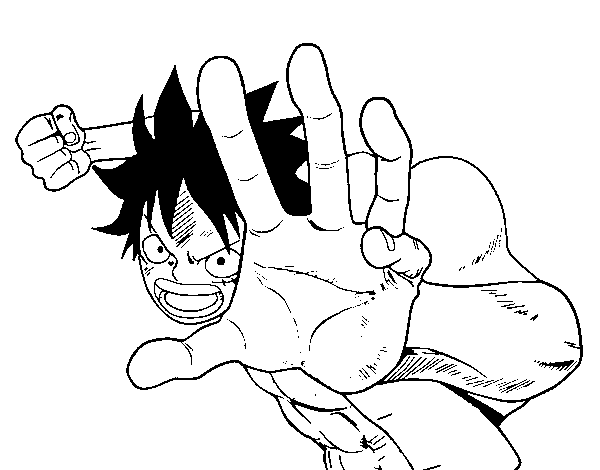 Luffy fighting coloring page - Coloringcrew.com