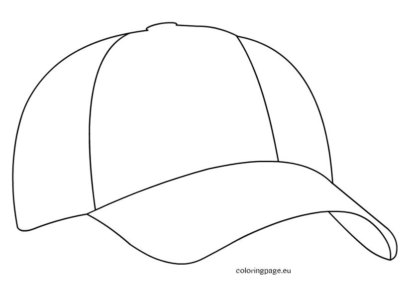 Baseball cap | Coloring Page | Baseball cap, Baseball hats, Cap drawing