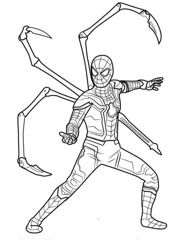 Iron Spider In Infinity War Coloring Page - Free Printable ...