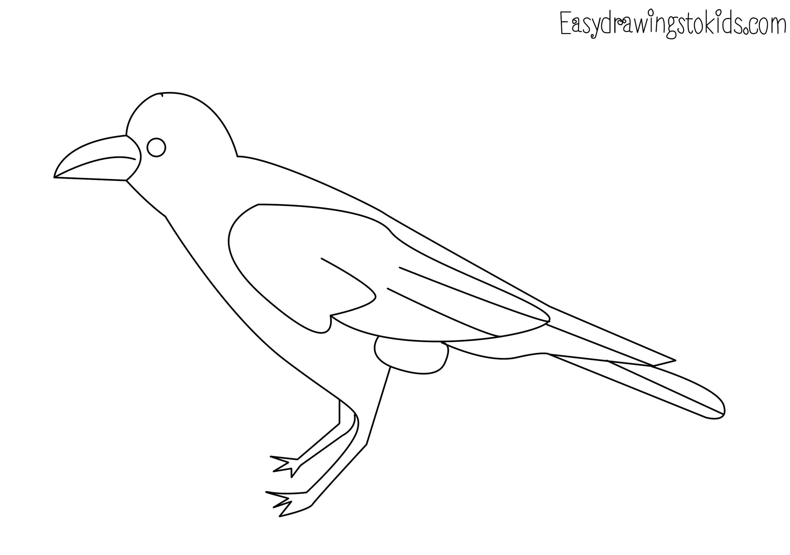 Crow coloring page - Easydrawingstokids