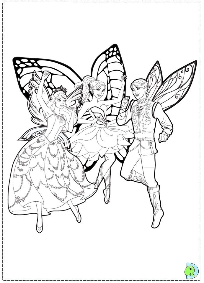 Animal Barbie Fairy Coloring Pages for Adult