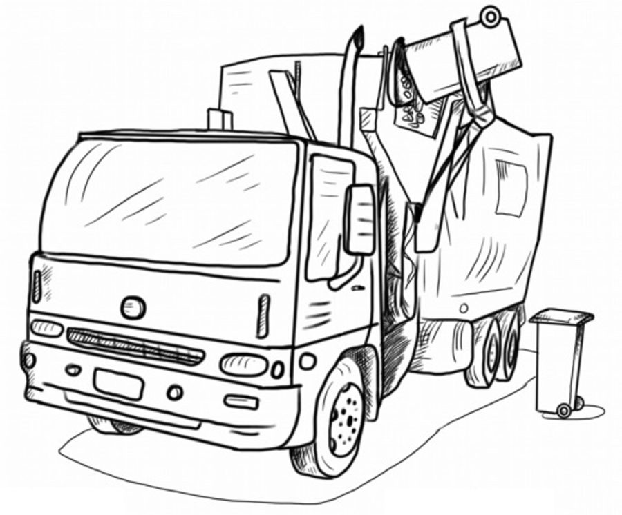 Coloring pages: Coloring pages: Garbage trucks, printable for kids ...