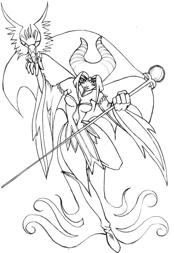 Japanese Manga Maleficent Coloring Pages | Color Luna
