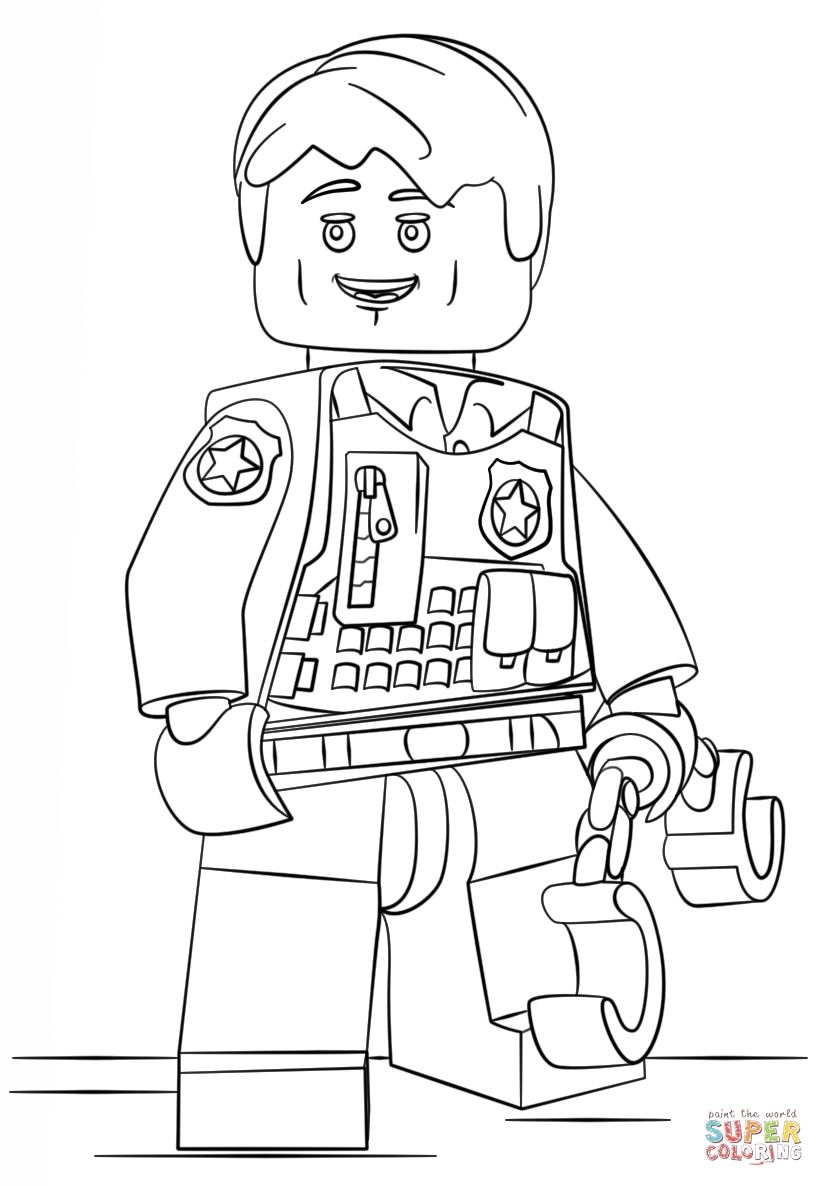 Lego Undercover Police ficer coloring page