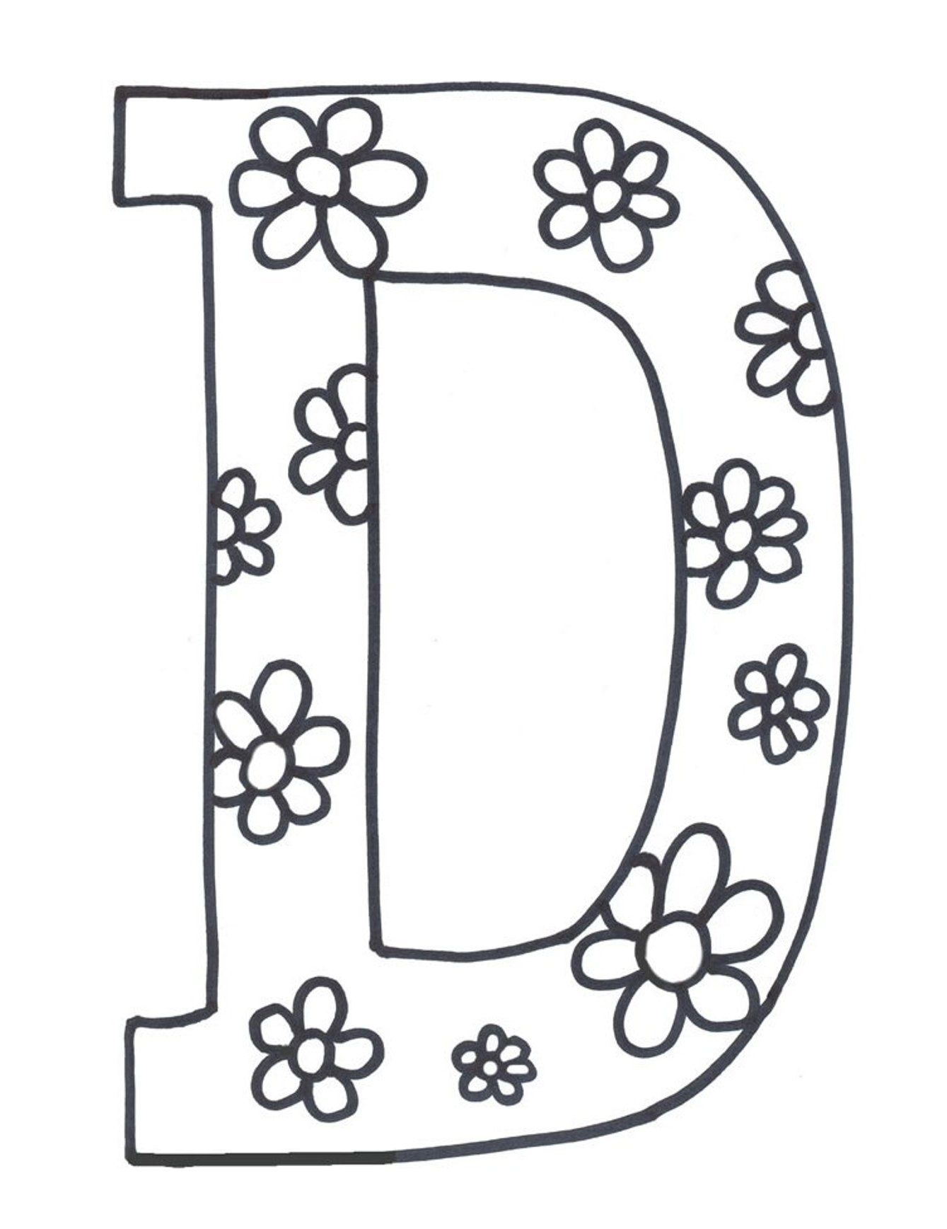 Printable Letter D Coloring Pages Coloring Home Free Glitter Alphabet 