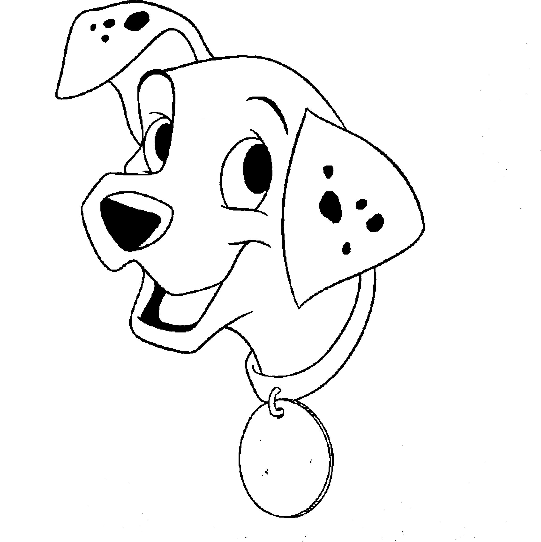 439 Cute Dalmatian Dog Coloring Page with disney character