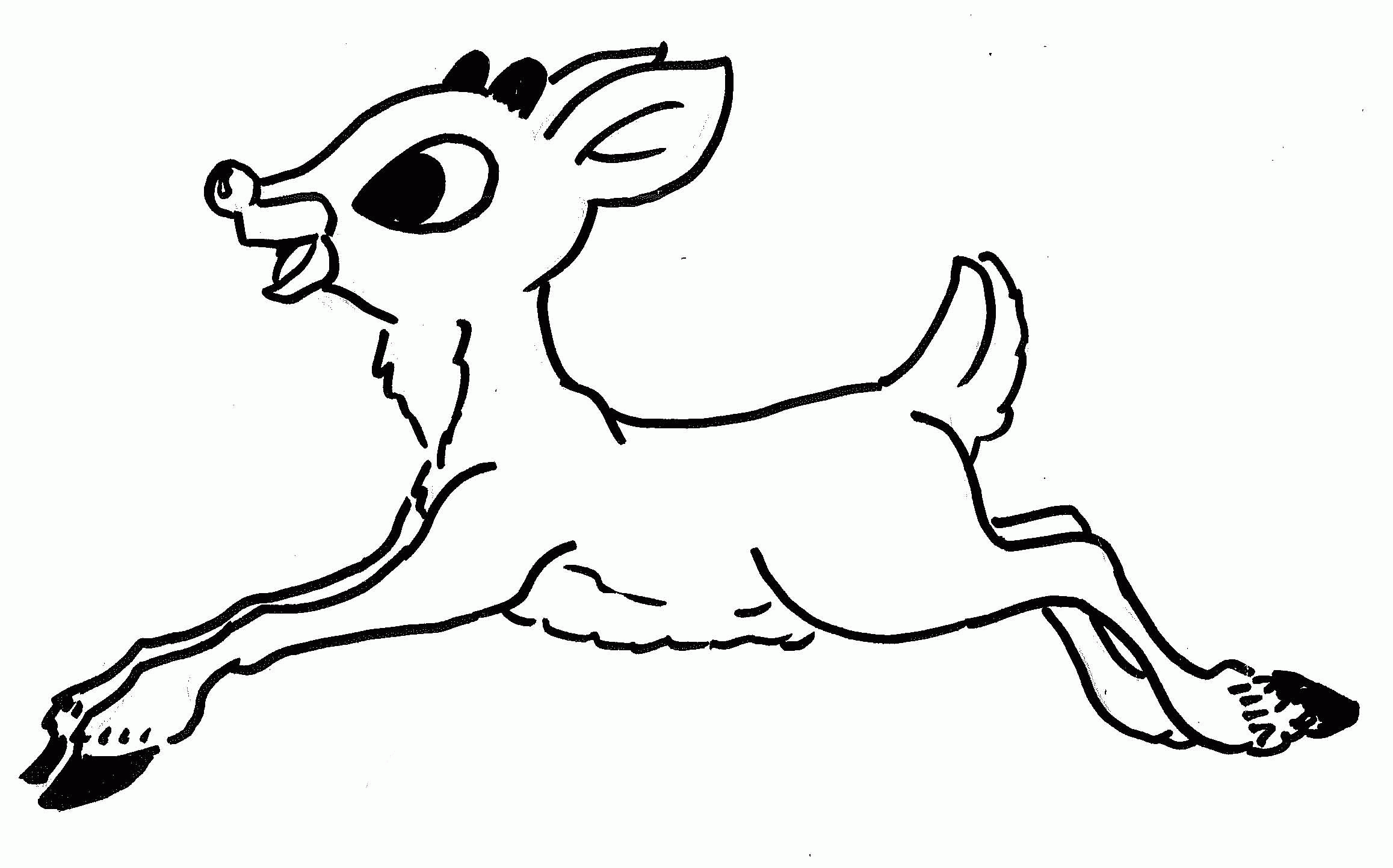 Printable Cartoon Reindeer Christmas Coloring Pages Coloring Home