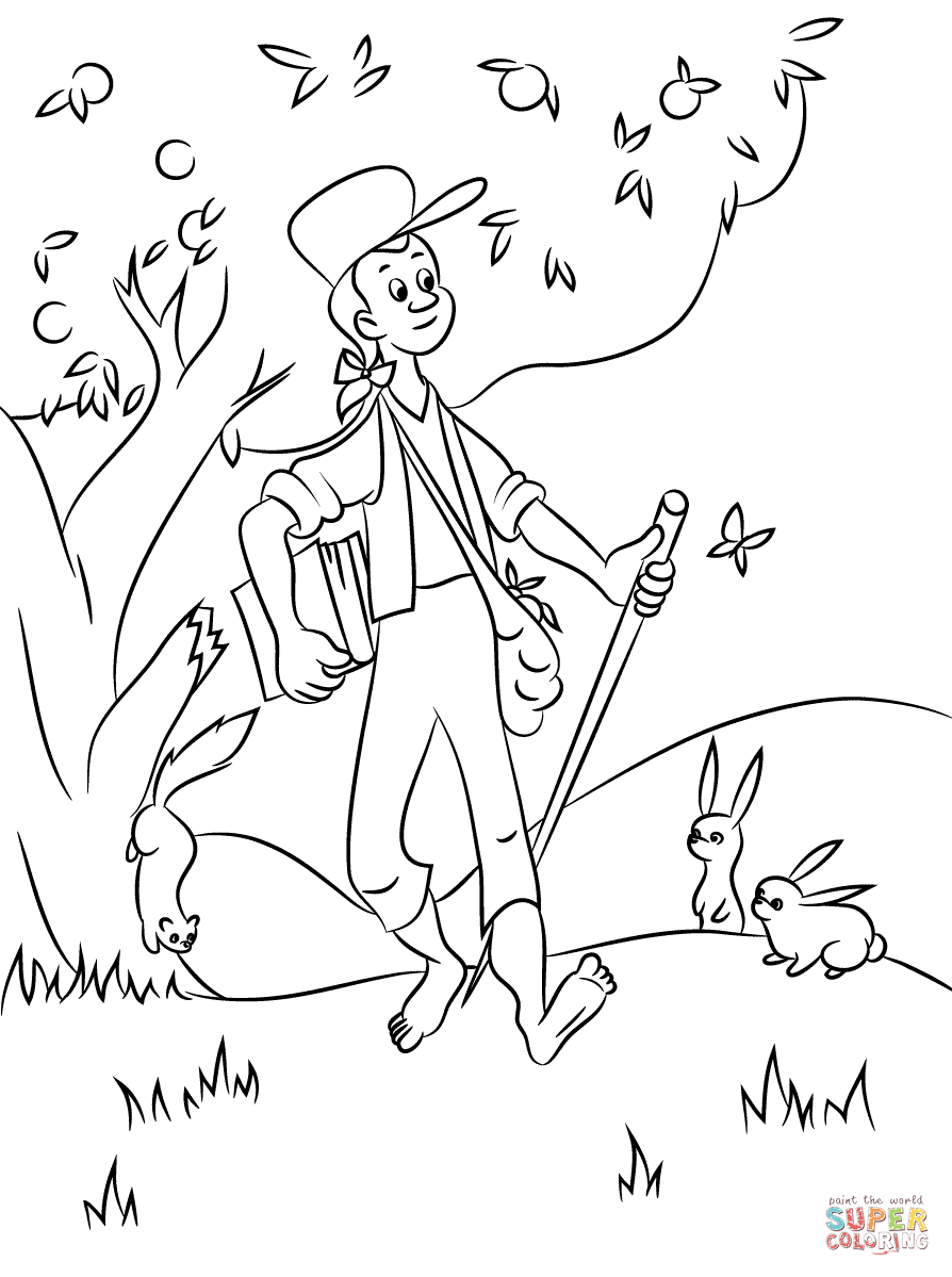 12 Pics of Johnny Appleseed Coloring Pages Printable - Johnny ...