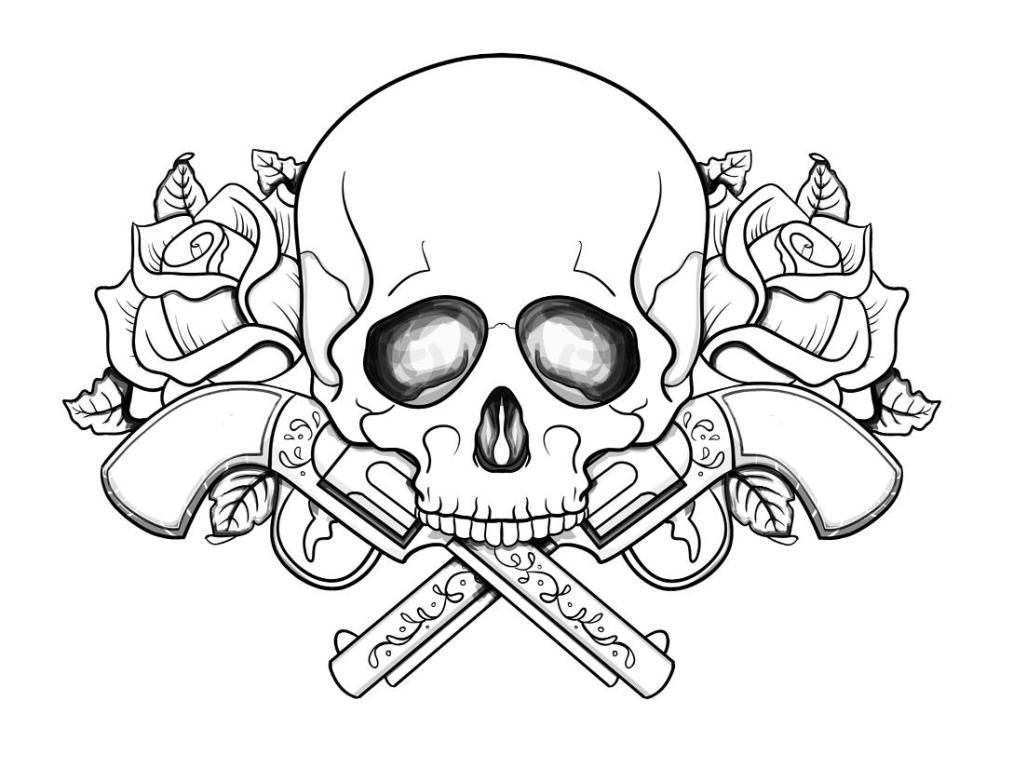 Skull Colouring Pages - Coloring Pages for Kids and for Adults