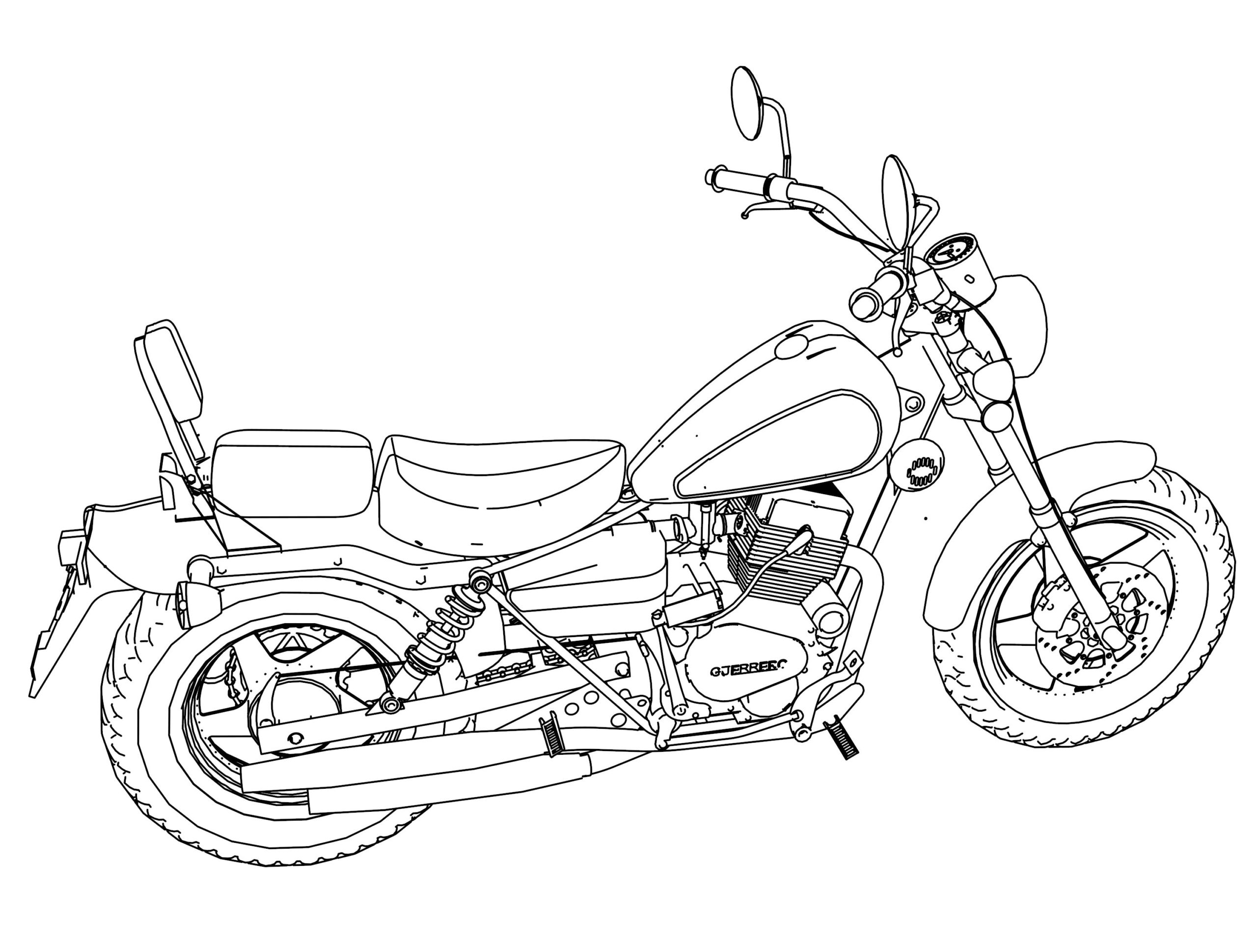 New Coloring Pages : Staggering Motorcycle Picture ...