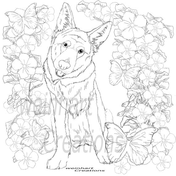 Realistic German Shepherd Coloring Page for all ages!