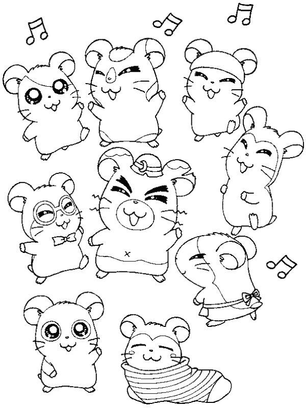 Hamtaro Character Cartoon Coloring Pages | Coloring pages ...