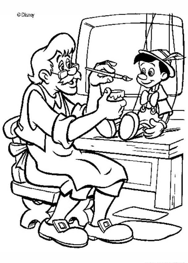 Pinocchio coloring pages - Geppetto's puppet