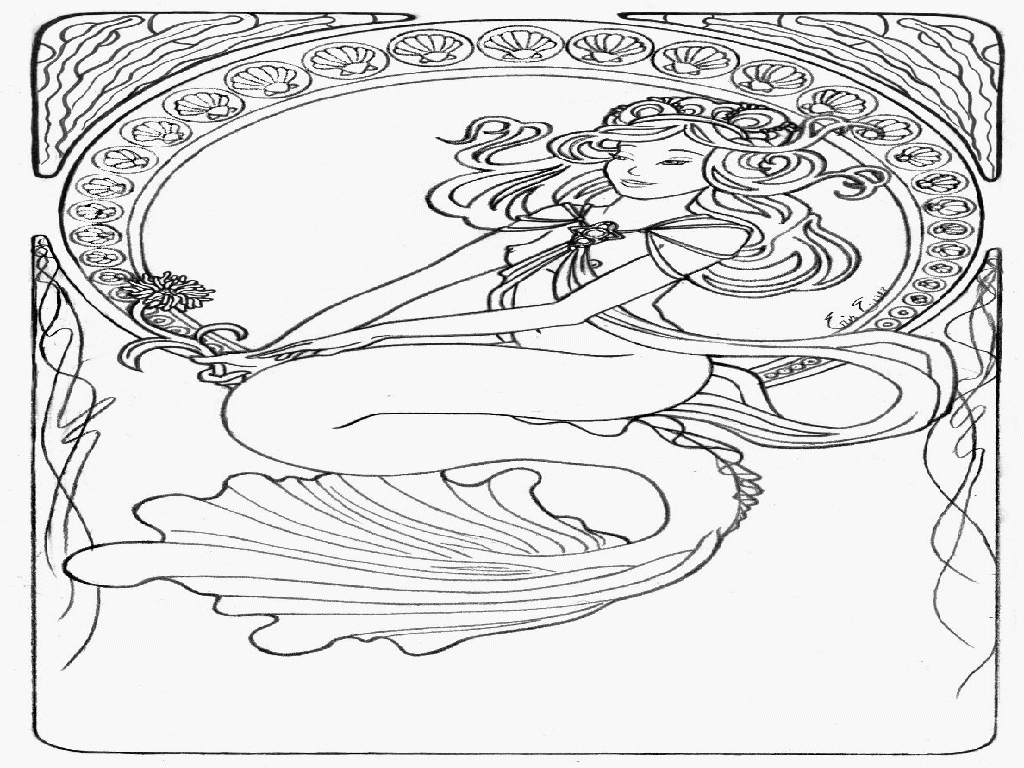 Adult Coloring Pages Mermaid - Coloring Home