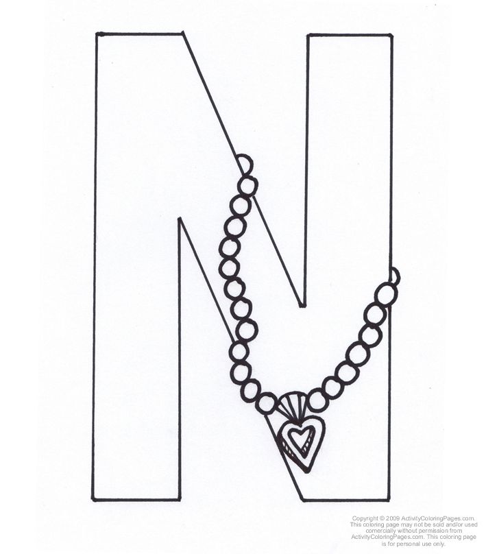 Letter N Coloring Pages For Kids - Preschool Crafts