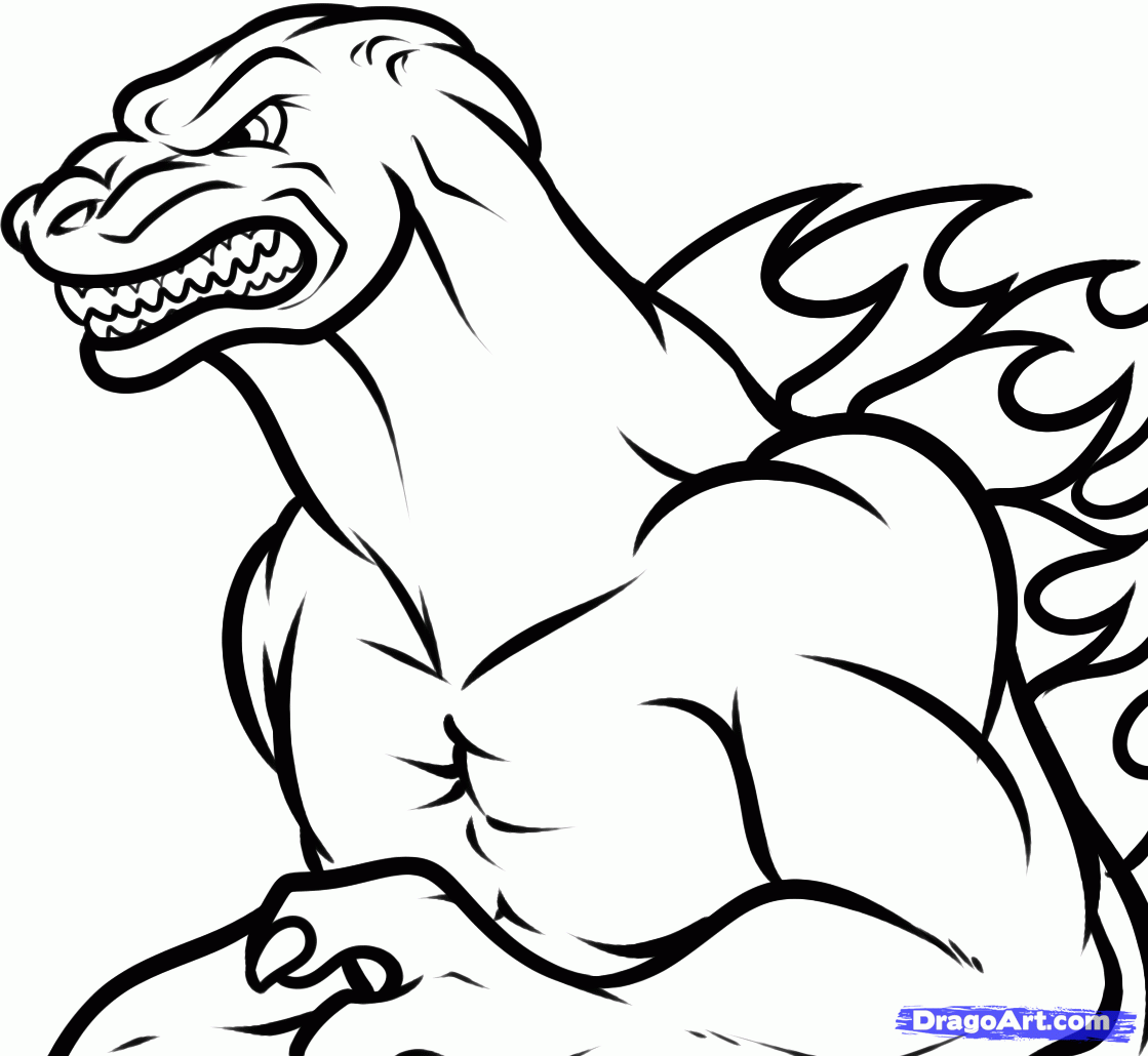 Godzilla Coloring - Coloring Pages For Kids And For Adults - Coloring Home