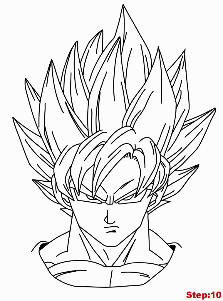 328 Simple Goku Super Saiyan Coloring Pages with disney character