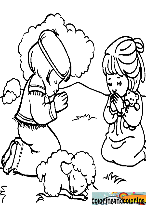 Child Praying Coloring Page - Coloring Pages for Kids and for Adults