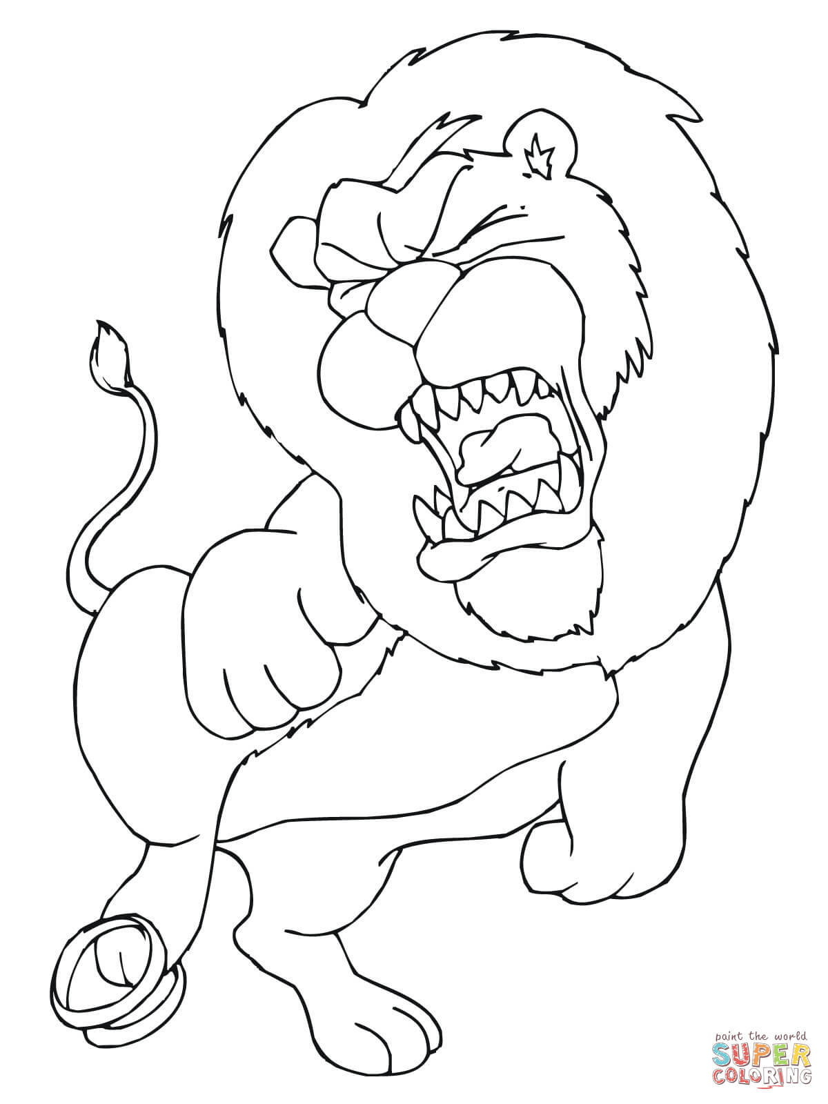 Lion Pride and Hyenas coloring page | Free Printable Coloring Pages