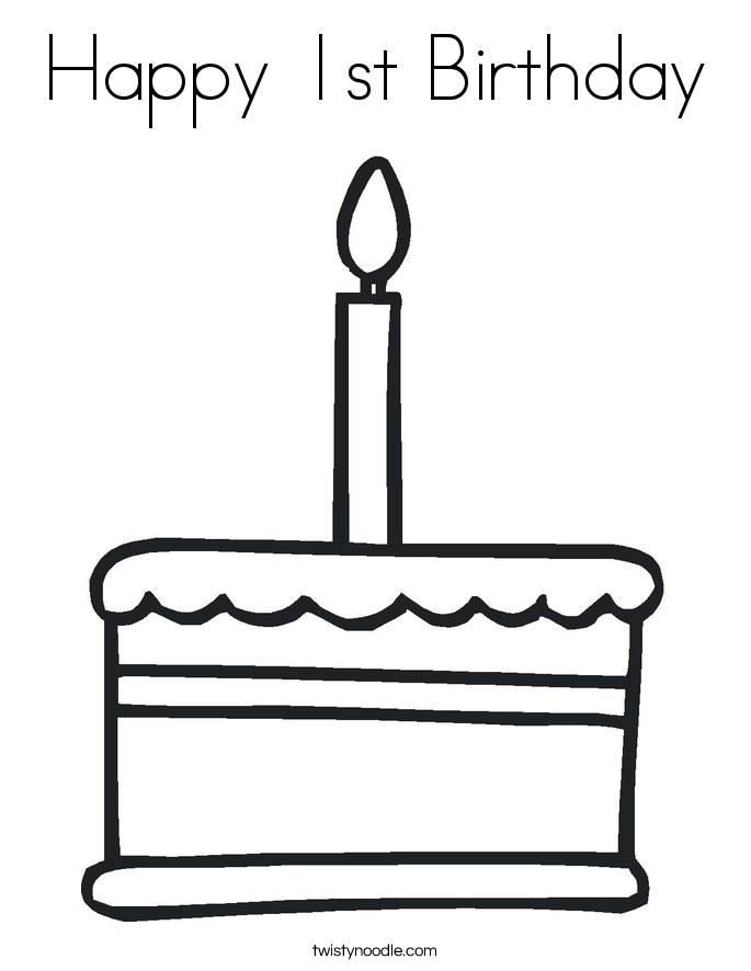 Birthday Cake Coloring Page - Twisty Noodle