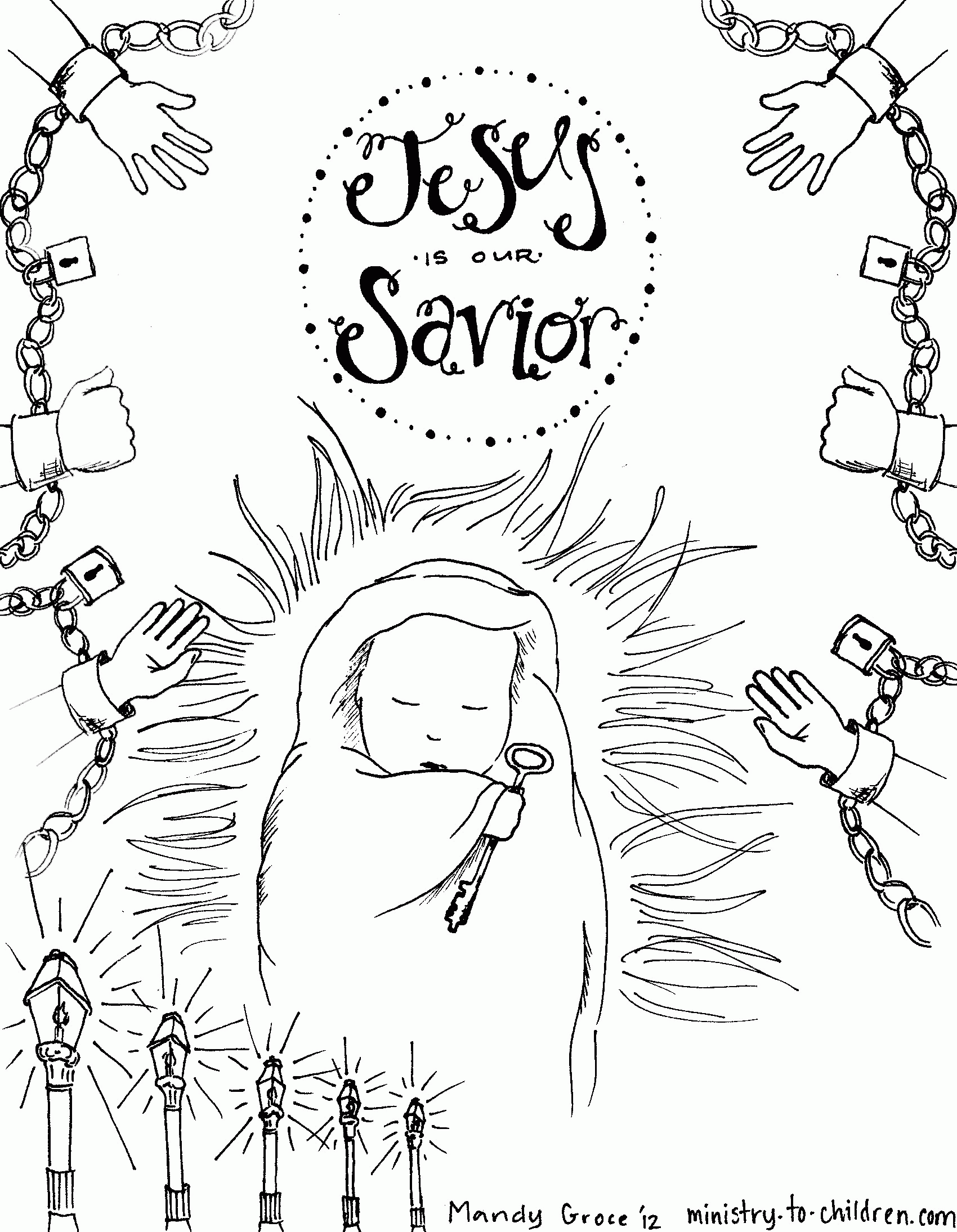 Manger Advent Coloring Page Home Nativity Pages Baby Jesus Savior