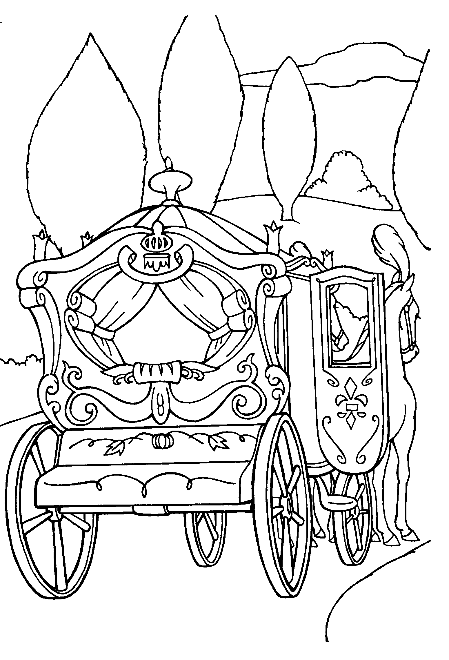 Cinderella Carriage Coloring Pages Coloring Home