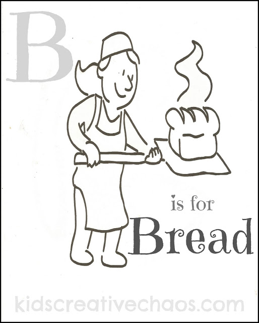 Loaf of Bread Coloring Page or The Letter B - Adventures of Kids Creative  Chaos