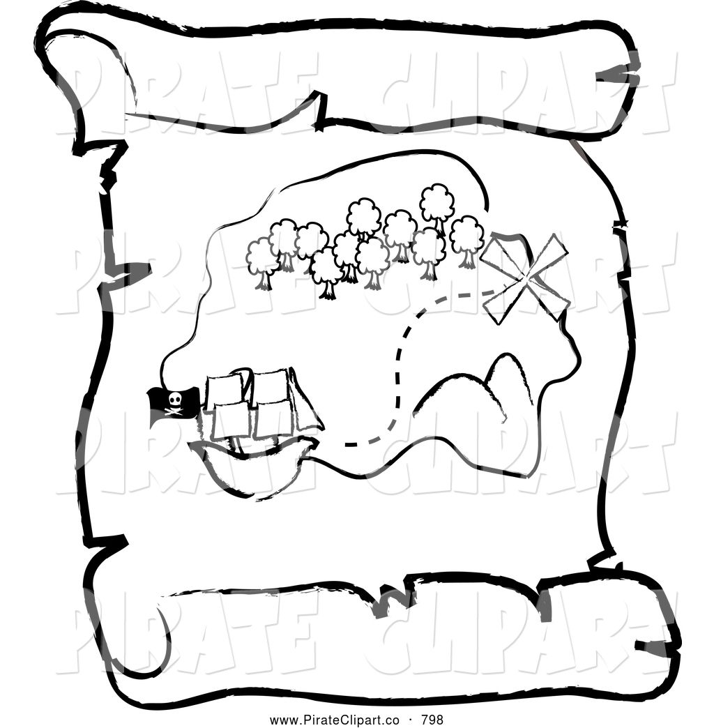 Pirate Treasure Map Coloring Pages Free Printable Earth Vector ...