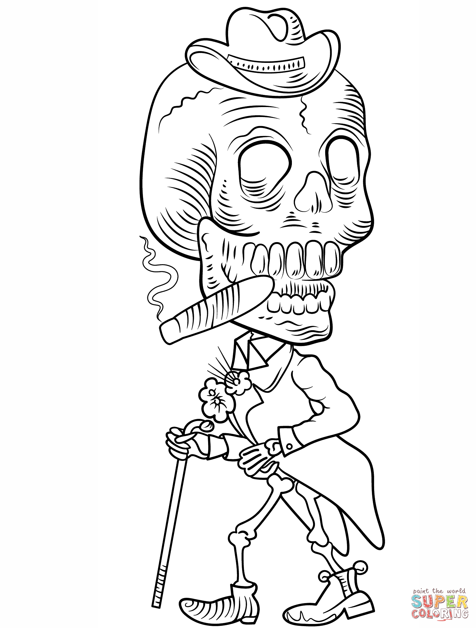 Day of the Dead Skeleton coloring page | Free Printable ...