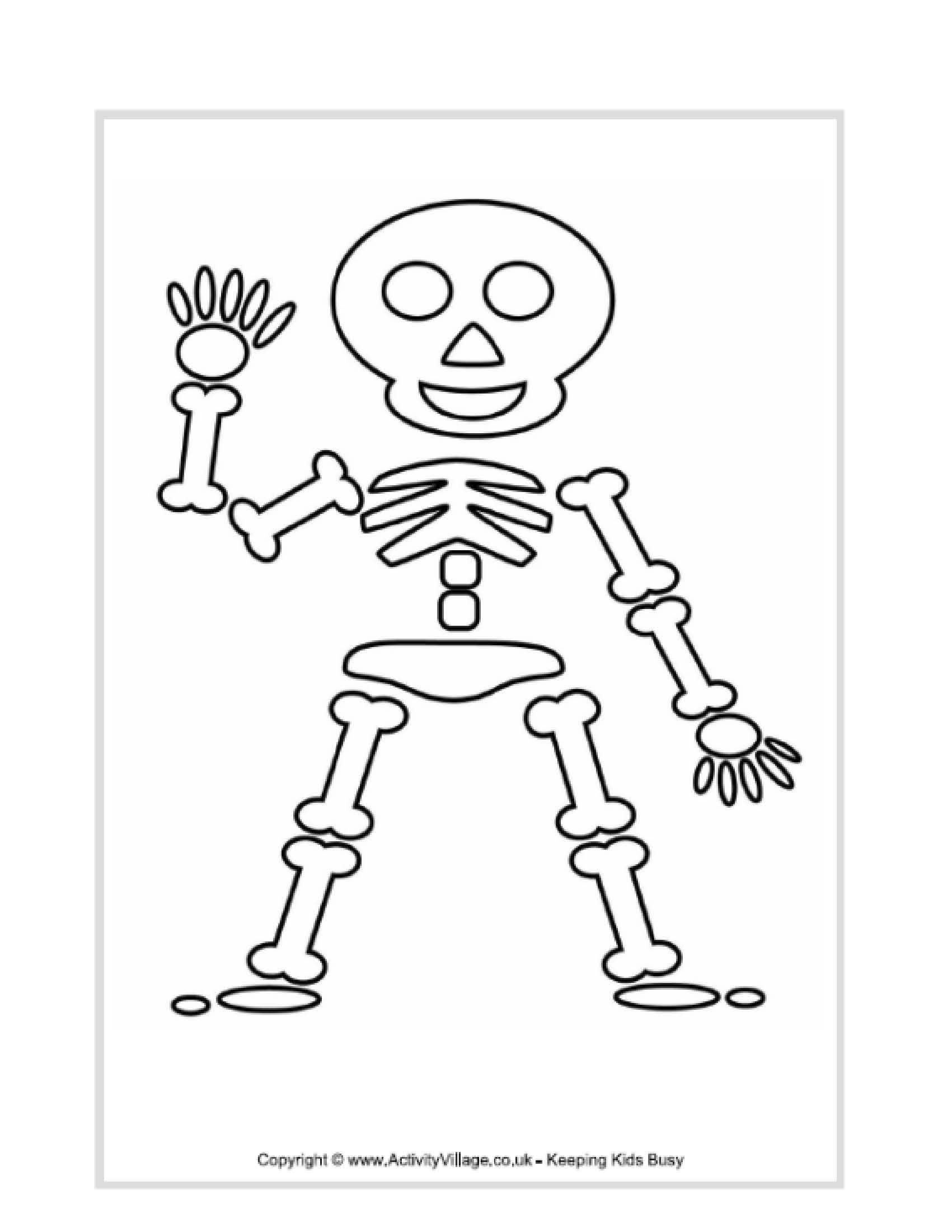 Skeleton Coloring Pages for Preschoolers | Halloween ...