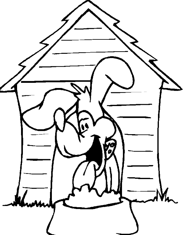 Dog House Coloring Page - Coloring Home