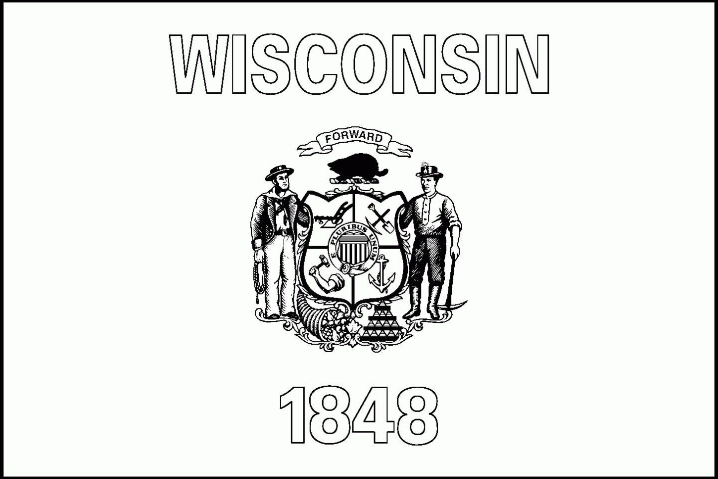 Wisconsin State Flag Coloring Page Home