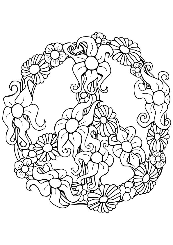 Free Printable Peace Sign Coloring Page