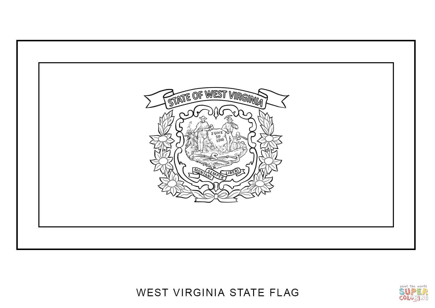 West Virginia State Flag coloring page | Free Printable Coloring Pages