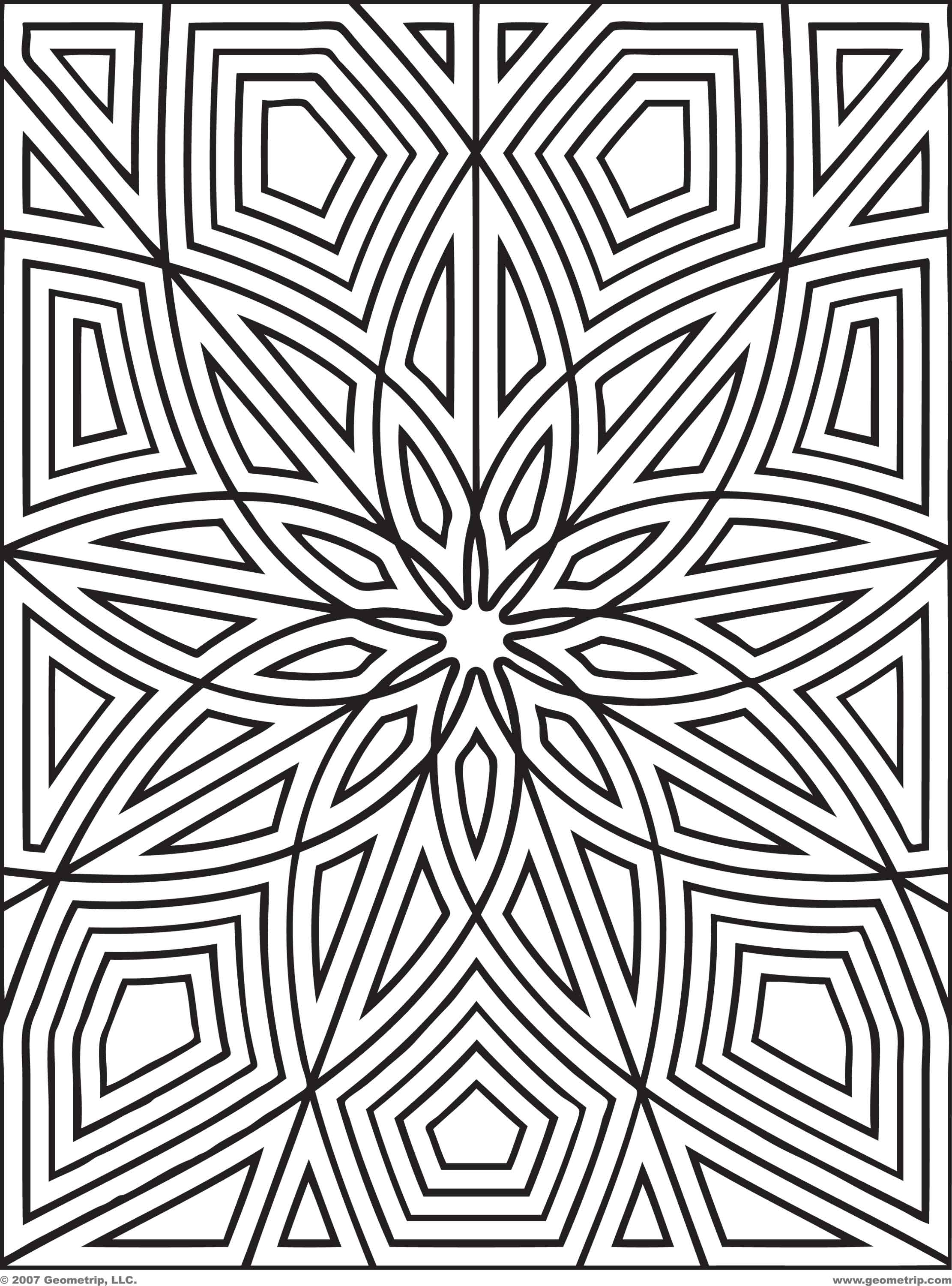 Geometric Design Coloring Pages - Coloring Stylizr