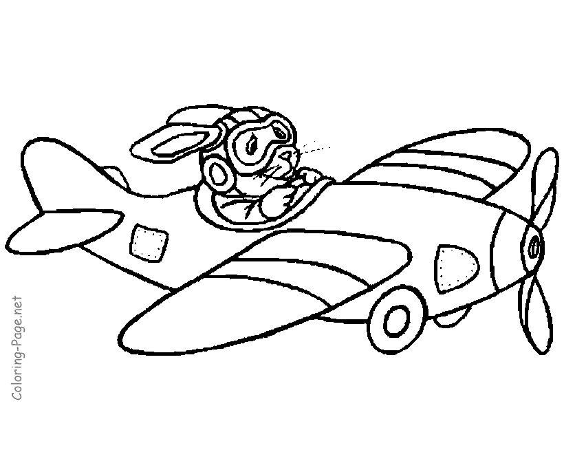 Airplane coloring book pages - The Jet Bunny