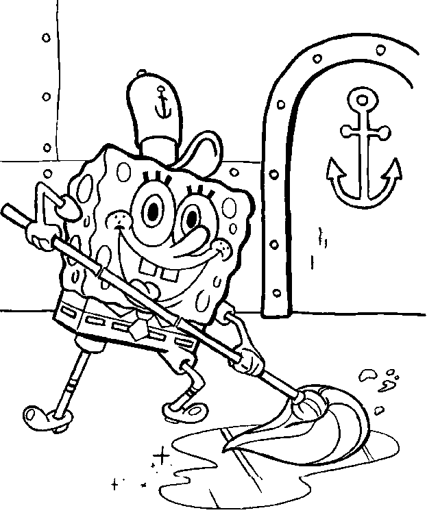 Simple Baby Spongebob Coloring Pages for Adult