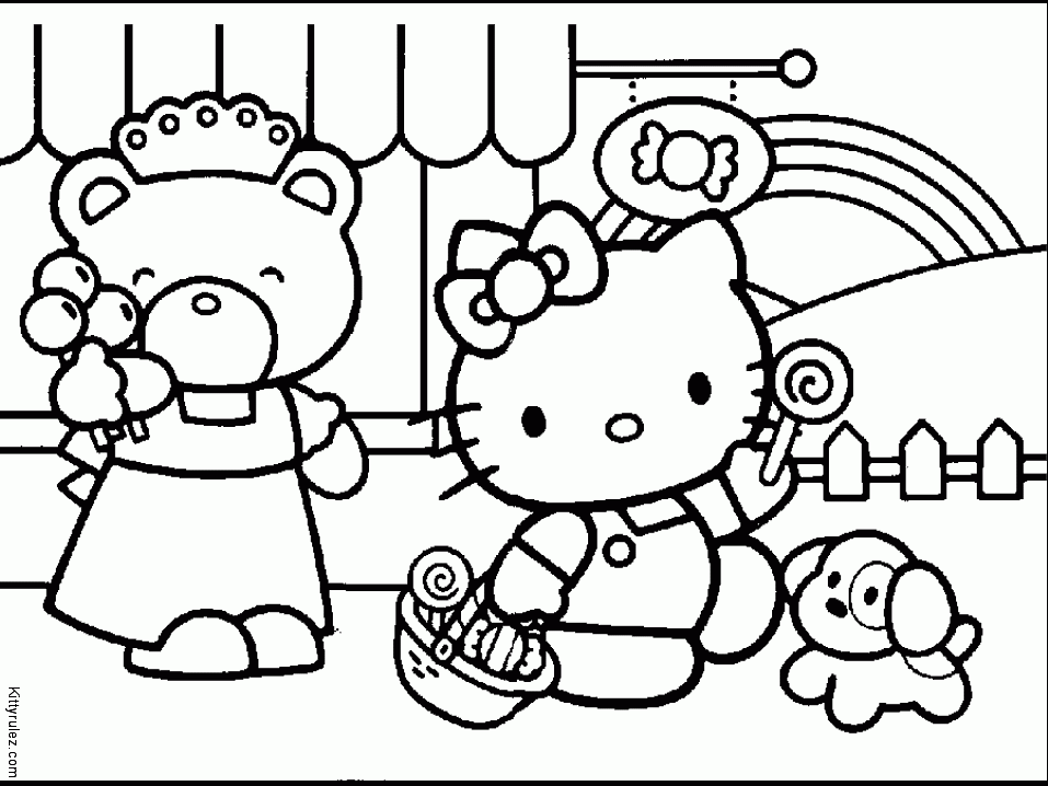 Drawing Of Hello Kitty - Coloring Home
