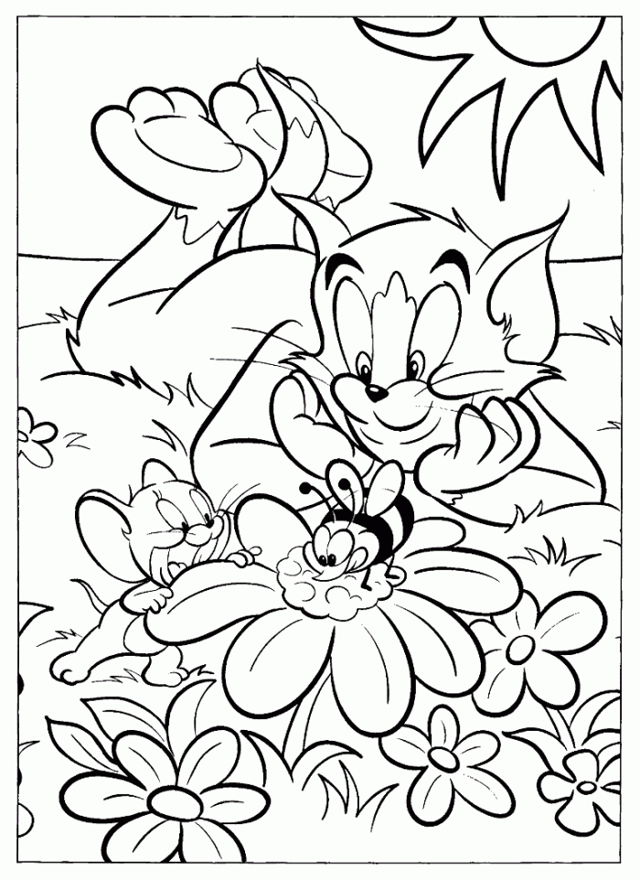 Mickey Mouse in GArden Coloring Page | Kids Coloring Page