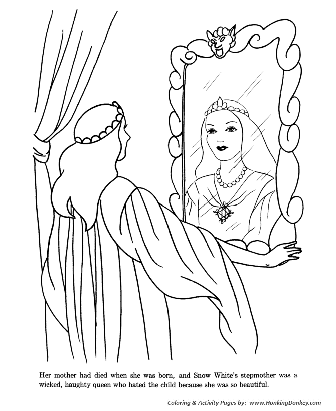 Snow White and the Seven Dwarfs fairy tale story coloring pages ...