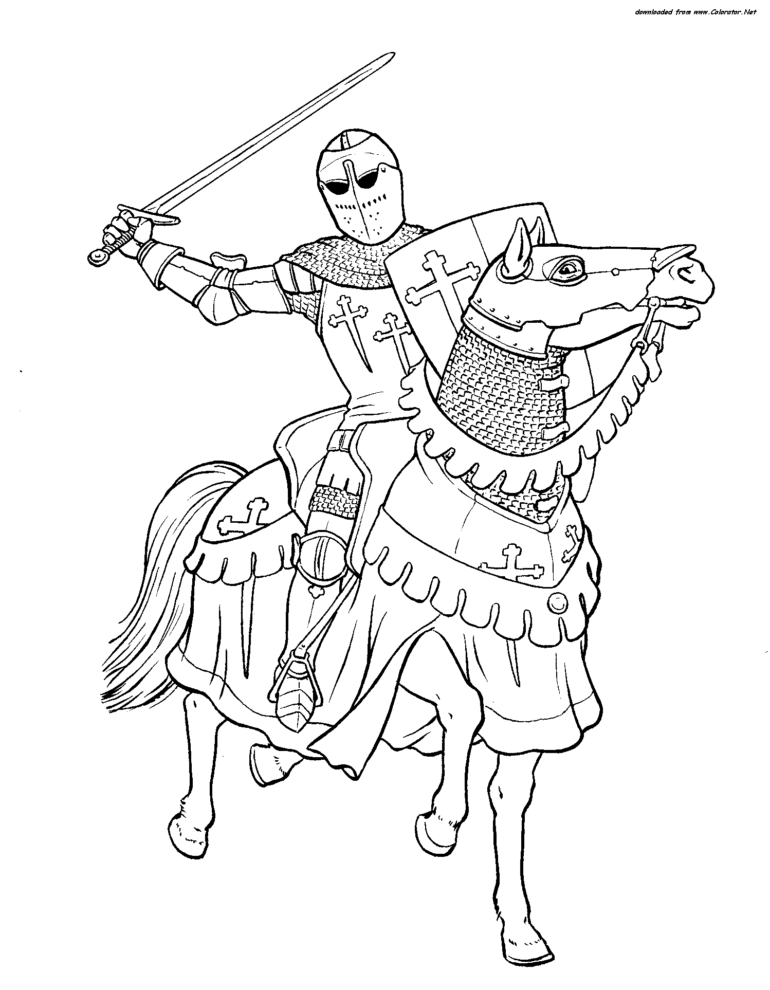 941 Cartoon Knight Rider Coloring Pages with Animal character
