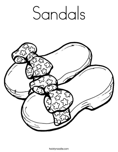 Sandals Coloring Page - Twisty Noodle