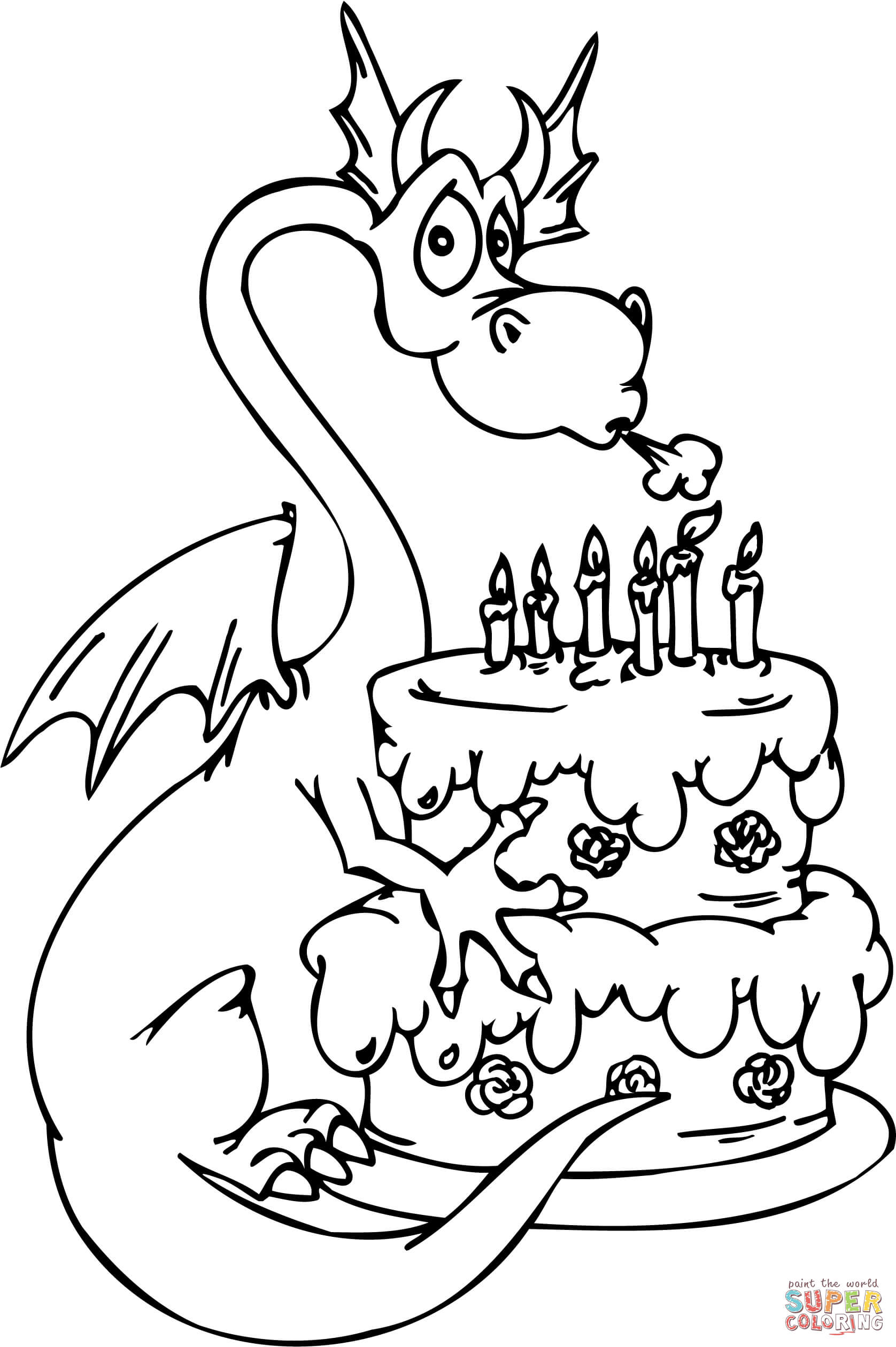 Happy Birthday Cake Coloring Pages - Coloring Home